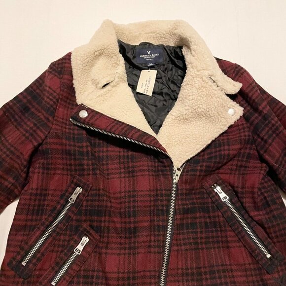 American Eagle Outfitters Womens Size Small Plaid Wool Blend Jacket Coat - Picture 2 of 16
